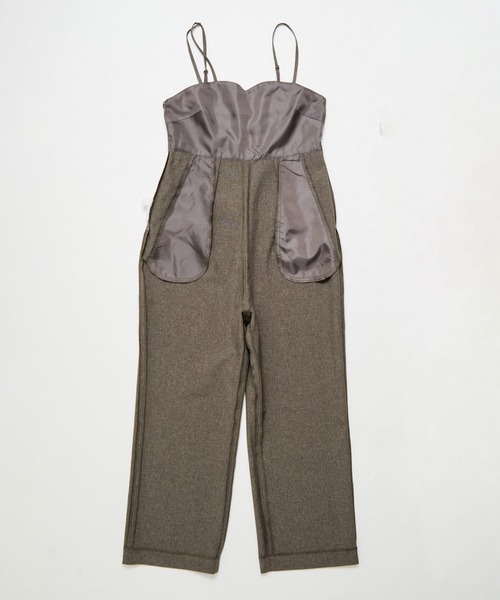 VIS（ビス）の「【洗える】アシンメトリーストラップオールインワン（つなぎ/オールインワン・レディース・ベージュ/スミクロ・FREE）」の5枚目の写真