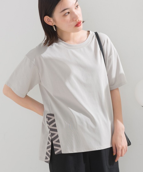 FURRY(ファーリー)の「COTTONサイドニット切替プルオーバー(Tシャツ/カットソー・レディース・ホワイト/グレイッシュベージュ/ブラック・FREE)」の16枚目の写真