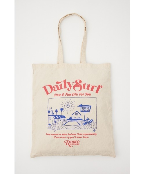 RODEO CROWNS WIDE BOWL（ロデオクラウンズワイドボウル）の「Ryu Ambe TOTE（トートバッグ・レディース・オフホワイト/ターコイズブルー/ライトパープル・FREE）」の9枚目の写真