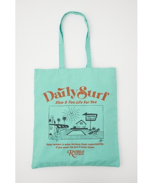 RODEO CROWNS WIDE BOWL（ロデオクラウンズワイドボウル）の「Ryu Ambe TOTE（トートバッグ・レディース・オフホワイト/ターコイズブルー/ライトパープル・FREE）」の17枚目の写真