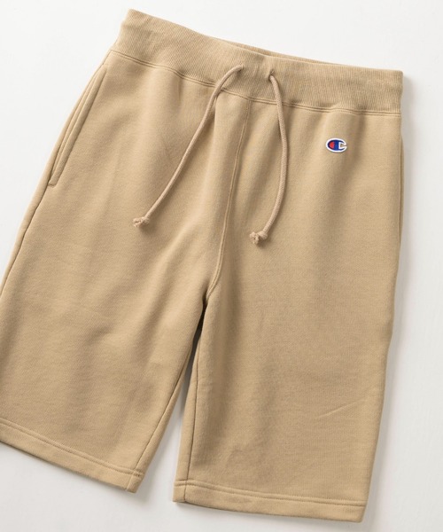 Champion（チャンピオン）の「【Champion/チャンピオン】ワンポイントロゴ ワッペンデザイン 裏毛スウェット生地 ショーツ/ショートパンツ（スウェットパンツ・メンズ・ブラック/ネイビー/グレー/サンドベージュ・M/L/XL）」の4枚目の写真