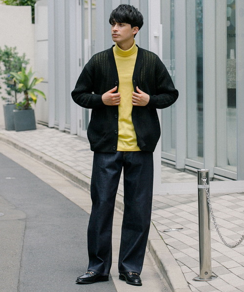 URBAN RESEARCH（アーバンリサーチ）の「メッシュVカーディガン（カーディガン/ボレロ・メンズ・グレー/ブラック/イエロー・MEDIUM/LARGE）」の21枚目の写真