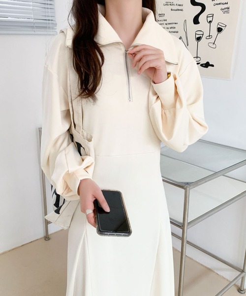 ABITOKYO(アビトーキョー)の「ハーフジップスウェットボリュームフレアワンピース(ワンピース・レディース・ブラック/ネイビー/グレー/アイボリー・M/L)」の19枚目の写真
