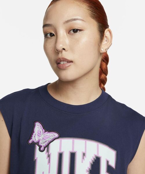 NIKE（ナイキ）の「ナイキ スポーツウェア ウィメンズ タンクトップ / Nike Sportswear Women's Tank（タンクトップ・レディース・ネイビー/ホワイト/ブラック・2XL/L/M/XL/S/XS）」の14枚目の写真