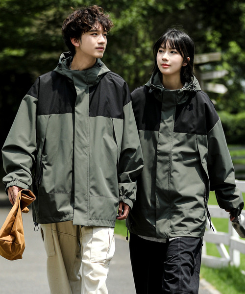 neos（ネオス）の「【neos -addictive design-】ビッグシルエット パネル 切替 配色 マウンテン パーカー（マウンテンパーカー・メンズ・カーキ/ブラック/ベージュ/ブラウン・LARGE/X-LARGE/MEDIUM）」の4枚目の写真