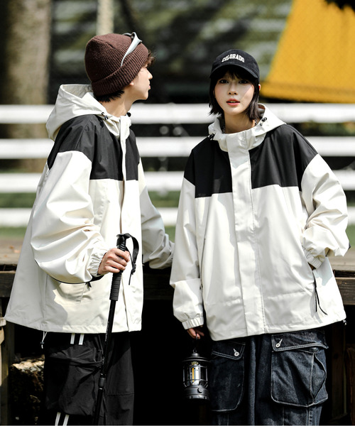 neos（ネオス）の「【neos -addictive design-】ビッグシルエット パネル 切替 配色 マウンテン パーカー（マウンテンパーカー・メンズ・カーキ/ブラック/ベージュ/ブラウン・LARGE/X-LARGE/MEDIUM）」の5枚目の写真