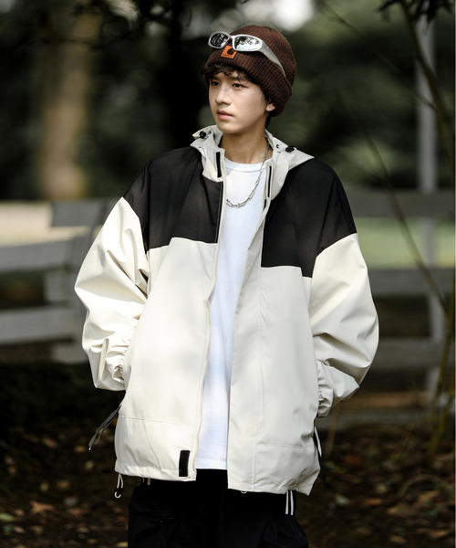 neos（ネオス）の「【neos -addictive design-】ビッグシルエット パネル 切替 配色 マウンテン パーカー（マウンテンパーカー・メンズ・カーキ/ブラック/ベージュ/ブラウン・LARGE/X-LARGE/MEDIUM）」の7枚目の写真