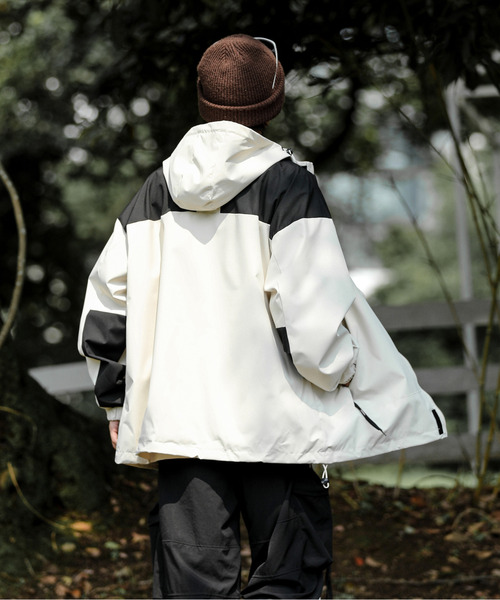 neos（ネオス）の「【neos -addictive design-】ビッグシルエット パネル 切替 配色 マウンテン パーカー（マウンテンパーカー・メンズ・カーキ/ブラック/ベージュ/ブラウン・LARGE/X-LARGE/MEDIUM）」の8枚目の写真