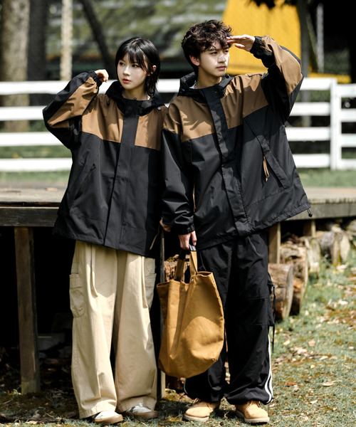 neos（ネオス）の「【neos -addictive design-】ビッグシルエット パネル 切替 配色 マウンテン パーカー（マウンテンパーカー・メンズ・カーキ/ブラック/ベージュ/ブラウン・LARGE/X-LARGE/MEDIUM）」の12枚目の写真