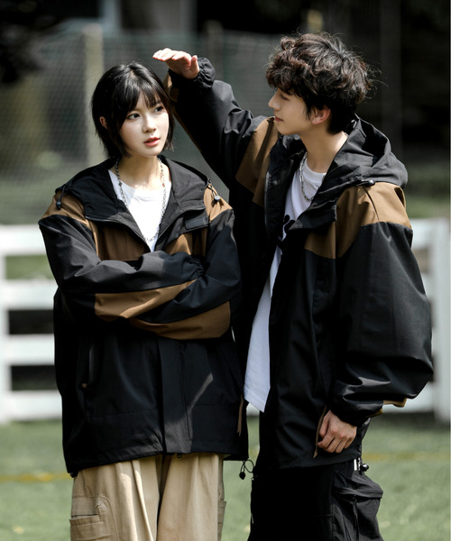 neos（ネオス）の「【neos -addictive design-】ビッグシルエット パネル 切替 配色 マウンテン パーカー（マウンテンパーカー・メンズ・カーキ/ブラック/ベージュ/ブラウン・LARGE/X-LARGE/MEDIUM）」の13枚目の写真