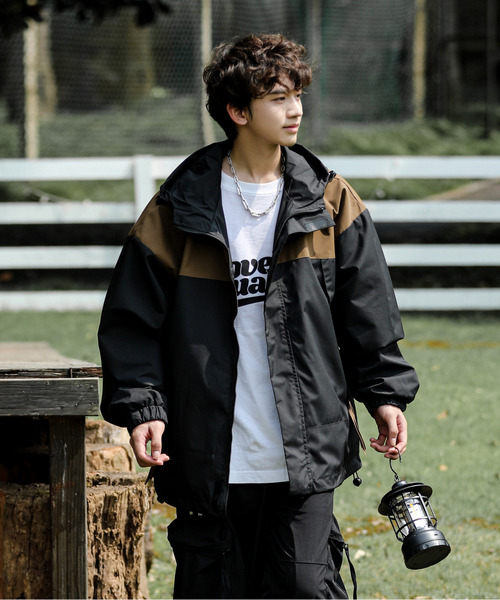 neos（ネオス）の「【neos -addictive design-】ビッグシルエット パネル 切替 配色 マウンテン パーカー（マウンテンパーカー・メンズ・カーキ/ブラック/ベージュ/ブラウン・LARGE/X-LARGE/MEDIUM）」の16枚目の写真