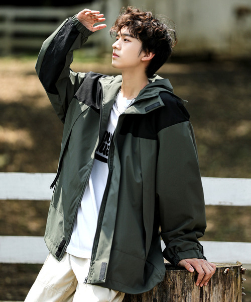 neos（ネオス）の「【neos -addictive design-】ビッグシルエット パネル 切替 配色 マウンテン パーカー（マウンテンパーカー・メンズ・カーキ/ブラック/ベージュ/ブラウン・LARGE/X-LARGE/MEDIUM）」の22枚目の写真