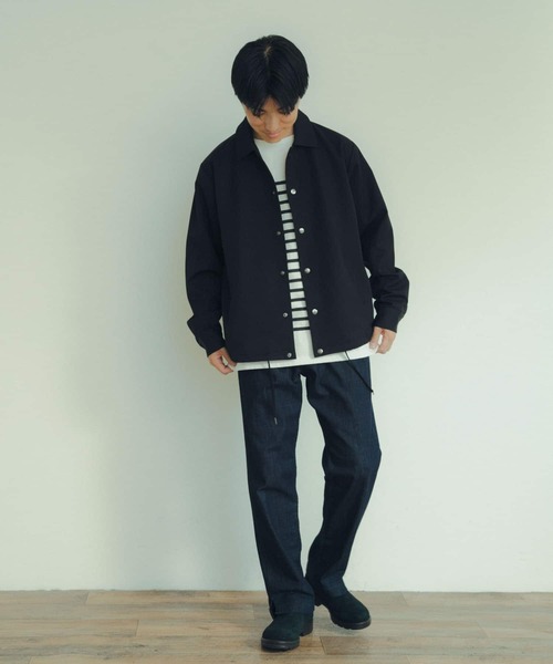 ITEMS URBANRESEARCH（アイテムズ アーバンリサーチ）の「ストレッチ×ウォッシャブル TRコーチジャケット（ブルゾン・メンズ・ブラック/チェック/グリーン/ベージュ・MEDIUM/LARGE）」の19枚目の写真