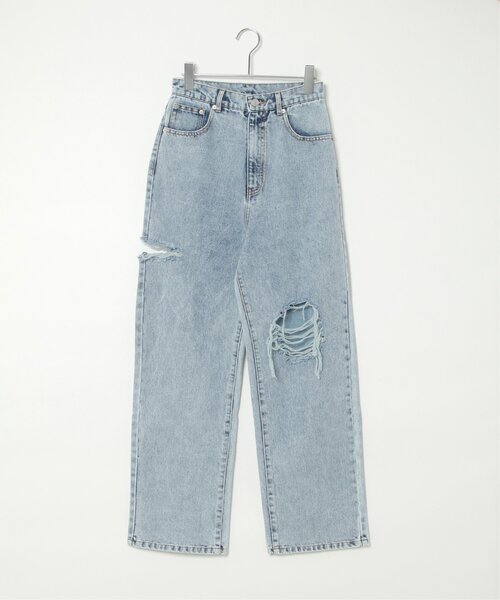 VENCEEXCHANGE（ヴァンスエクスチェンジ）の「ダメージワイドデニムパンツ（デニムパンツ・レディース・ブルー/グレー/ブラック/ネイビー・M/S）」の13枚目の写真