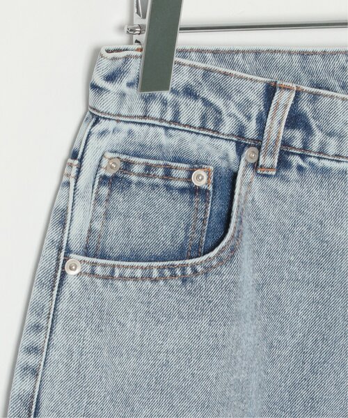 VENCEEXCHANGE（ヴァンスエクスチェンジ）の「ダメージワイドデニムパンツ（デニムパンツ・レディース・ブルー/グレー/ブラック/ネイビー・M/S）」の5枚目の写真