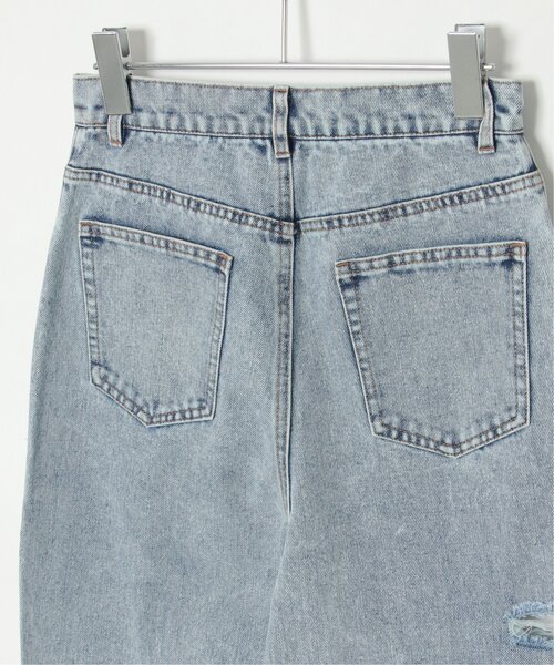 VENCEEXCHANGE（ヴァンスエクスチェンジ）の「ダメージワイドデニムパンツ（デニムパンツ・レディース・ブルー/グレー/ブラック/ネイビー・M/S）」の15枚目の写真