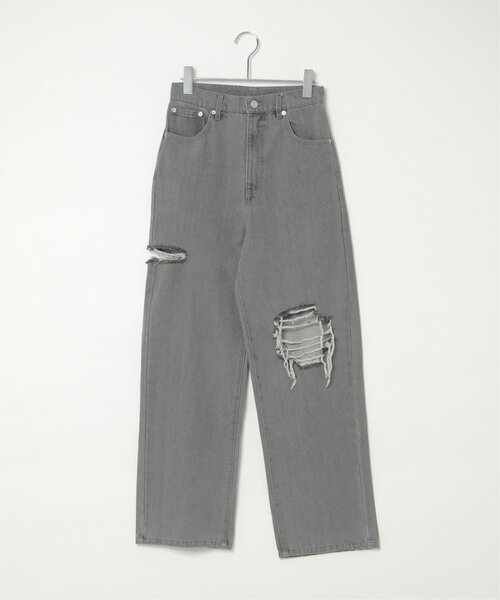 VENCEEXCHANGE（ヴァンスエクスチェンジ）の「ダメージワイドデニムパンツ（デニムパンツ・レディース・ブルー/グレー/ブラック/ネイビー・M/S）」の12枚目の写真