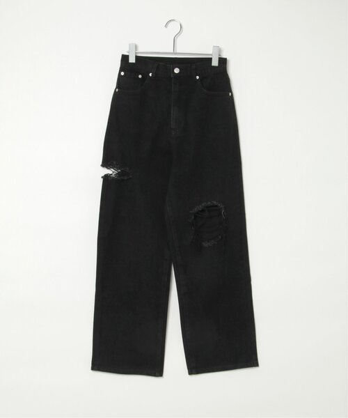 VENCEEXCHANGE（ヴァンスエクスチェンジ）の「ダメージワイドデニムパンツ（デニムパンツ・レディース・ブルー/グレー/ブラック/ネイビー・M/S）」の22枚目の写真