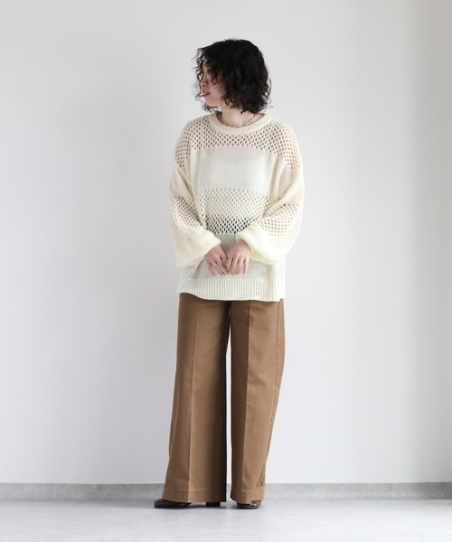 cepo（セポ）の「チノストレッチワイドパンツ（チノパンツ・レディース・キャメル/ブラック・L/M/S）」の13枚目の写真