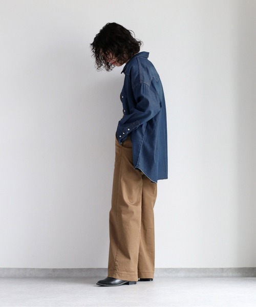 cepo（セポ）の「チノストレッチワイドパンツ（チノパンツ・レディース・キャメル/ブラック・L/M/S）」の12枚目の写真