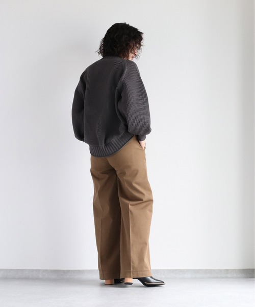 cepo（セポ）の「チノストレッチワイドパンツ（チノパンツ・レディース・キャメル/ブラック・L/M/S）」の10枚目の写真