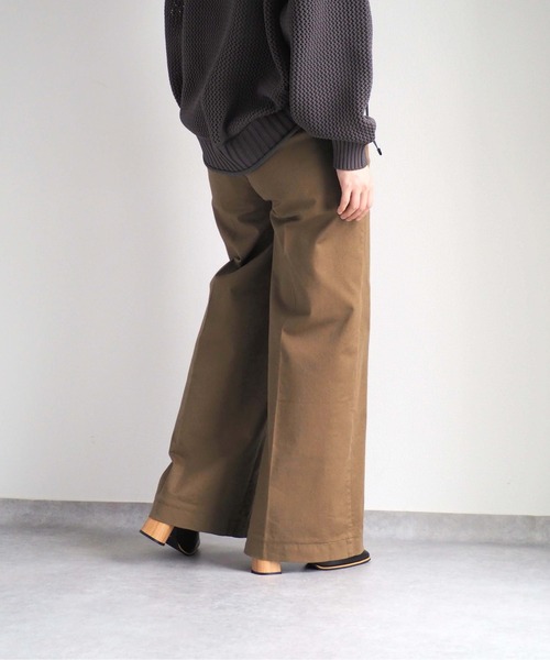 cepo（セポ）の「チノストレッチワイドパンツ（チノパンツ・レディース・キャメル/ブラック・L/M/S）」の6枚目の写真
