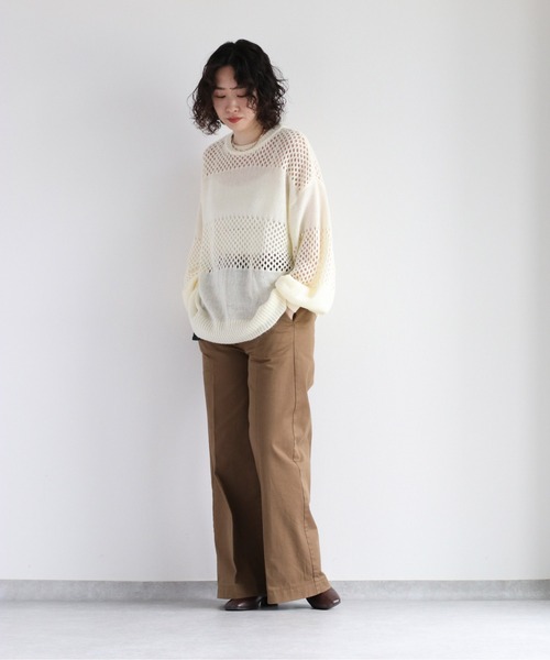 cepo（セポ）の「チノストレッチワイドパンツ（チノパンツ・レディース・キャメル/ブラック・L/M/S）」の14枚目の写真