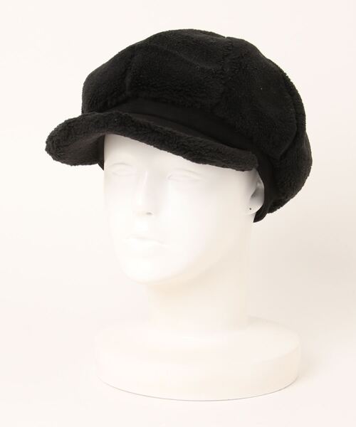 cachenez（カシュネ）の「カシュネ cache nez / フェイクファー×フェイクスエードキャスケット（キャスケット・レディース・ブラック/キャメル・FREE）」の2枚目の写真