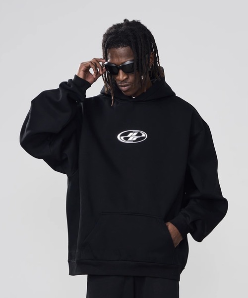 HARSH AND CRUEL（ハーシュアンドクルーエル）の「メタリックロゴ プルオーバーパーカ HC23W3TP03【Harsh and Cruel】（パーカー・メンズ・ブラック・L/XL/M）」の16枚目の写真