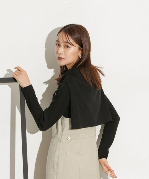 CICA&UVカット加工クルーネックリブニット