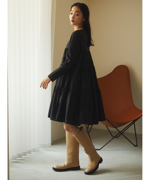 Stylevoice for xxx(スタイルヴォイスフォー)の「ボリュームティアードミニワンピース(ワンピース・レディース・ブラウン/ベージュ/ブラック・FREE)」の15枚目の写真