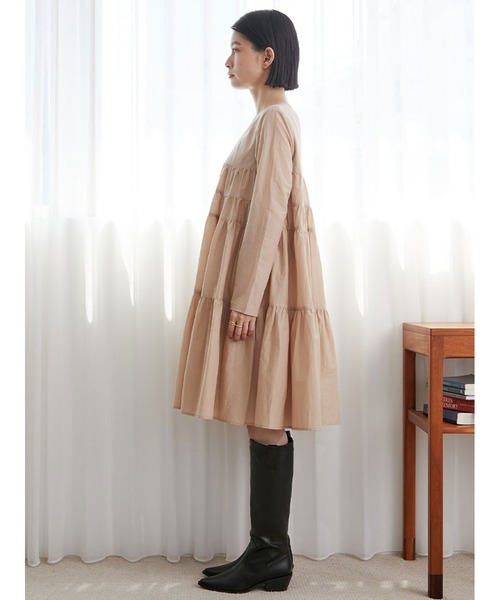 Stylevoice for xxx(スタイルヴォイスフォー)の「ボリュームティアードミニワンピース(ワンピース・レディース・ブラウン/ベージュ/ブラック・FREE)」の21枚目の写真