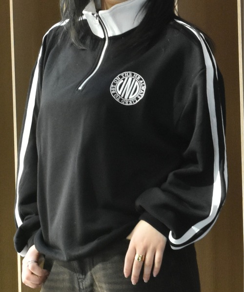 Starting Over（スターティングオーバー）の「オーバーサイズ ハーフジップ トレーナー スウェット/ワンポイント バックプリント（スウェット・メンズ・アッシュグレー/ブラック/グリーン/ブラック系その他2/グレー系その他/ブラック系その他/ブラック系その他3/オレンジ系その他/オレンジ系その他3/オレンジ系その他2/グレー系その他2/グレー系その他3・M/L/XL）」の3枚目の写真