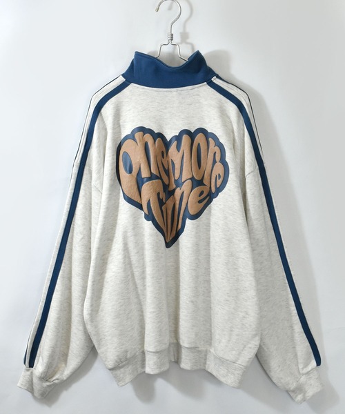 Starting Over（スターティングオーバー）の「オーバーサイズ ハーフジップ トレーナー スウェット/ワンポイント バックプリント（スウェット・メンズ・アッシュグレー/ブラック/グリーン/ブラック系その他2/グレー系その他/ブラック系その他/ブラック系その他3/オレンジ系その他/オレンジ系その他3/オレンジ系その他2/グレー系その他2/グレー系その他3・M/L/XL）」の8枚目の写真