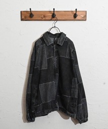 パッチワーク風 デニム ケミカル加工 ジャケット