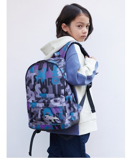 HAKKA KIDS（ハッカキッズ）の「ダイナソーロゴプリントリュック（バックパック/リュック・キッズ・チャコール/ライトグリーン・M/S）」の7枚目の写真
