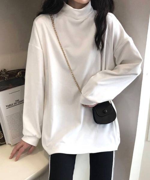 SHEENA(シーナ)の「ふんわり起毛ハイネックトップス(Tシャツ/カットソー・レディース・ホワイト/モカ/ブラック/チャコールグレー・M)」の2枚目の写真