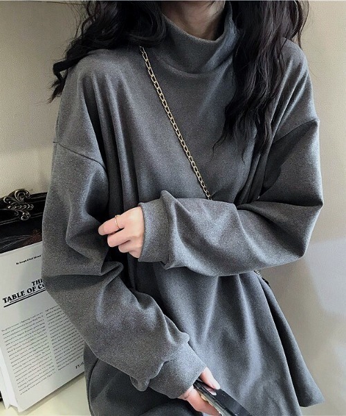 SHEENA(シーナ)の「ふんわり起毛ハイネックトップス(Tシャツ/カットソー・レディース・ホワイト/モカ/ブラック/チャコールグレー・M)」の3枚目の写真