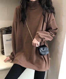 ふんわり起毛ハイネックトップス