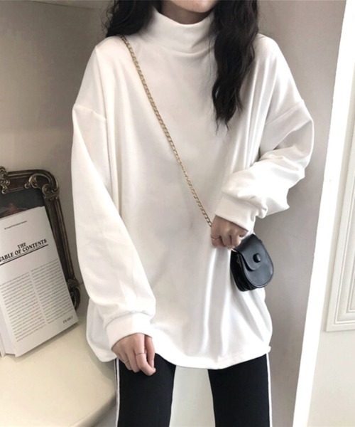 SHEENA(シーナ)の「ふんわり起毛ハイネックトップス(Tシャツ/カットソー・レディース・ホワイト/モカ/ブラック/チャコールグレー・M)」の5枚目の写真