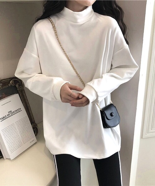 SHEENA(シーナ)の「ふんわり起毛ハイネックトップス(Tシャツ/カットソー・レディース・ホワイト/モカ/ブラック/チャコールグレー・M)」の6枚目の写真