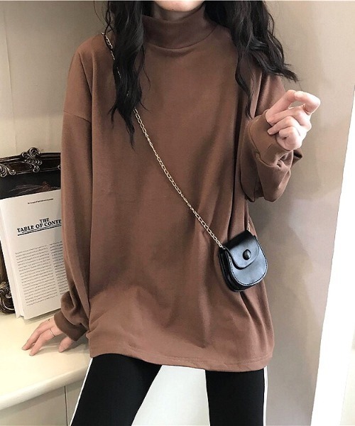 SHEENA(シーナ)の「ふんわり起毛ハイネックトップス(Tシャツ/カットソー・レディース・ホワイト/モカ/ブラック/チャコールグレー・M)」の9枚目の写真