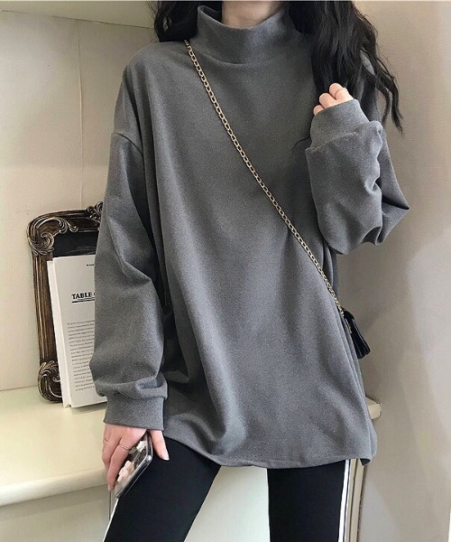 SHEENA(シーナ)の「ふんわり起毛ハイネックトップス(Tシャツ/カットソー・レディース・ホワイト/モカ/ブラック/チャコールグレー・M)」の10枚目の写真