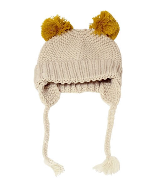 14+(イチヨンプラス)の「Pompom Ear Watch(ニットキャップ/ビーニー・キッズ・パープル/ベージュ/ピンク・kids-M)」の2枚目の写真