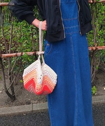 Q | グラデーションマクラメ肩入れバッグ(ハンドバッグ)