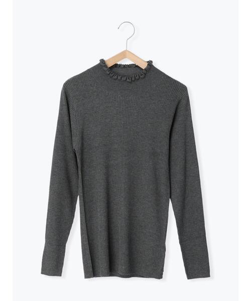 Samansa Mos2（サマンサ モスモス）の「【マシンウォッシャブル】リブフリルタートルネックニット（ニット/セーター・レディース・チャコールグレー/キナリ/ベージュ/オフホワイト・F）」の3枚目の写真