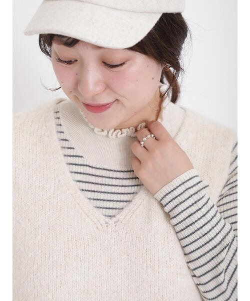 Samansa Mos2（サマンサ モスモス）の「【マシンウォッシャブル】リブフリルタートルネックニット（ニット/セーター・レディース・チャコールグレー/キナリ/ベージュ/オフホワイト・F）」の8枚目の写真