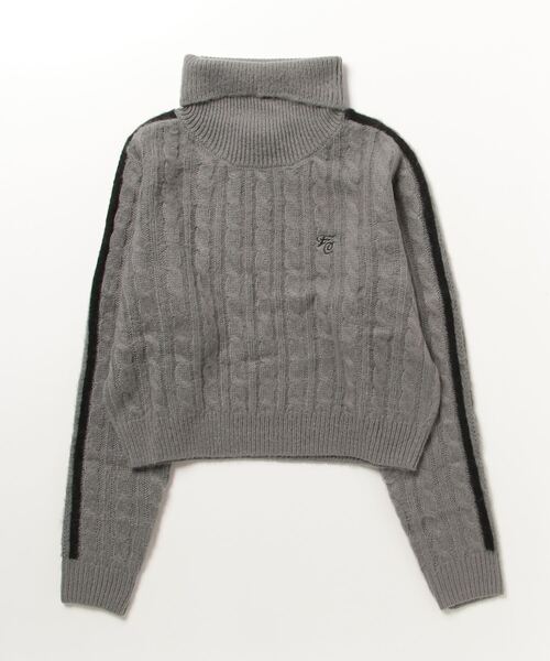 FCMM(エフシーエムエム)の「【日本限定アイテム】LINED CABLE KNIT SWEATER/ラインケーブルニットセーター(ニット/セーター・レディース・アイボリー/ブラック/グレー・MEDIUM/SMALL)」の3枚目の写真