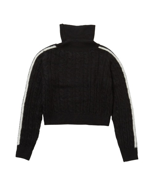 FCMM(エフシーエムエム)の「【日本限定アイテム】LINED CABLE KNIT SWEATER/ラインケーブルニットセーター(ニット/セーター・レディース・アイボリー/ブラック/グレー・MEDIUM/SMALL)」の12枚目の写真