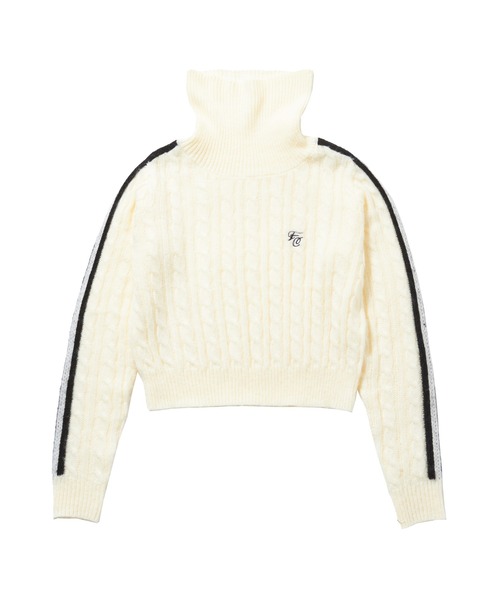 FCMM(エフシーエムエム)の「【日本限定アイテム】LINED CABLE KNIT SWEATER/ラインケーブルニットセーター(ニット/セーター・レディース・アイボリー/ブラック/グレー・MEDIUM/SMALL)」の14枚目の写真